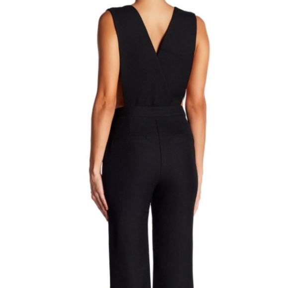 1 LEFT! Plunging Tailored Jumpsuit in Black - Picture 2 of 6